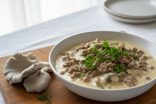 Oyster Mushroom Stroganoff